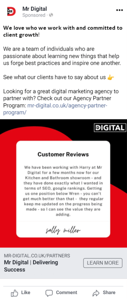 An Example of a Social Proof Post