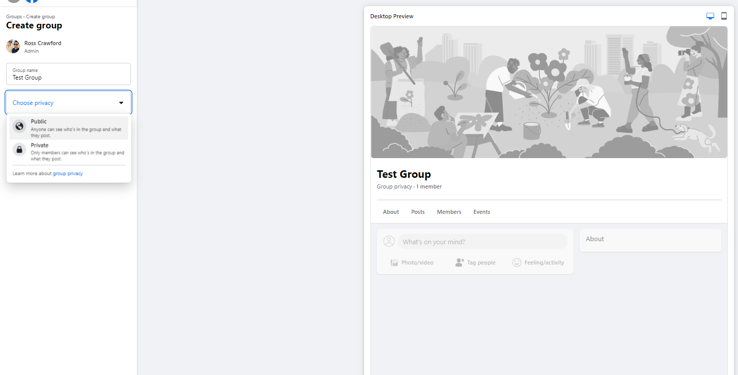 Create a Facebook Group