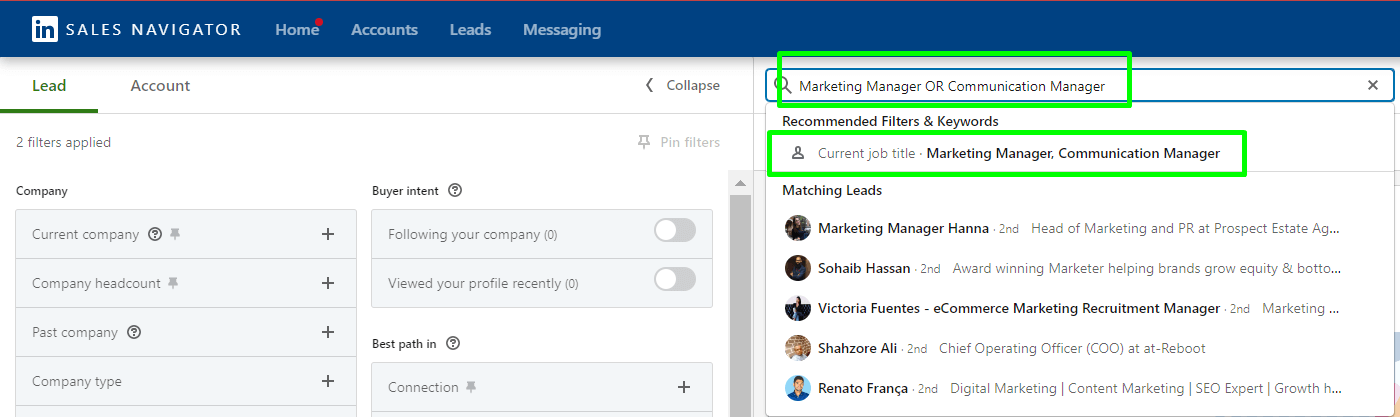 LinkedIn Boolean Searches