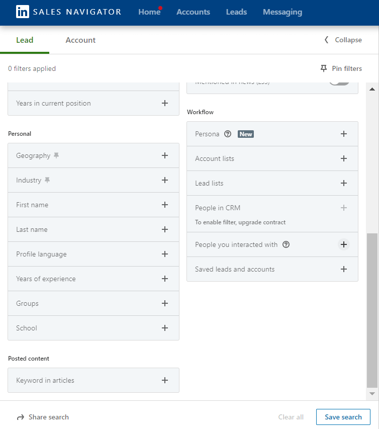 LinkedIn Sales Navigator lead