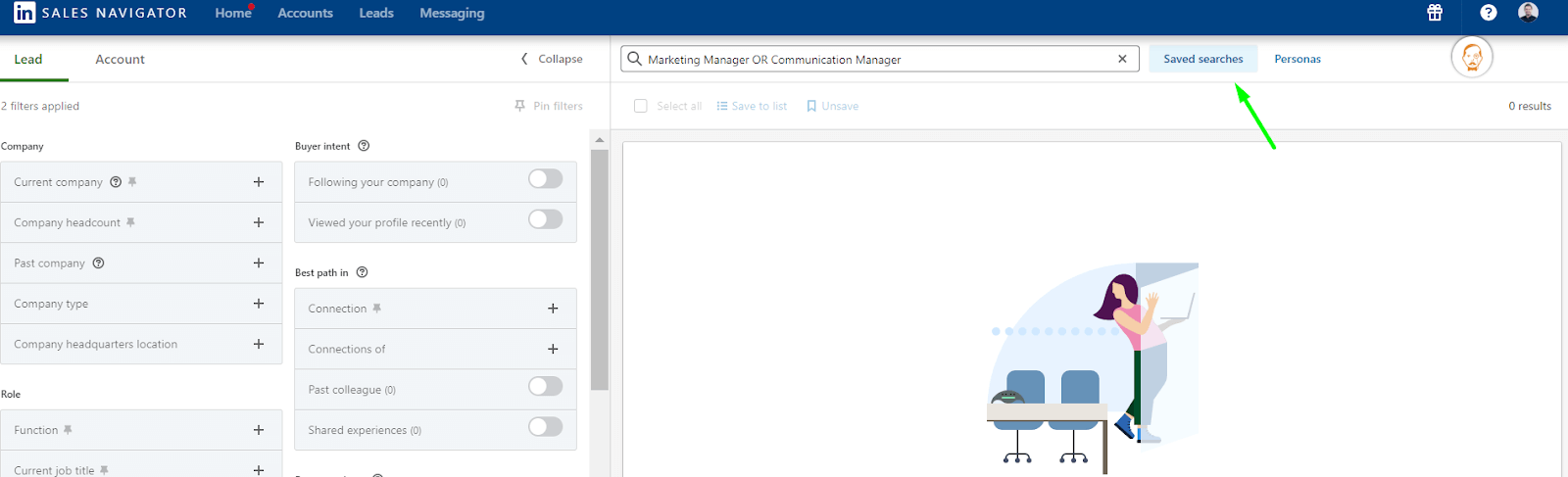 LinkedIn Saved Searches