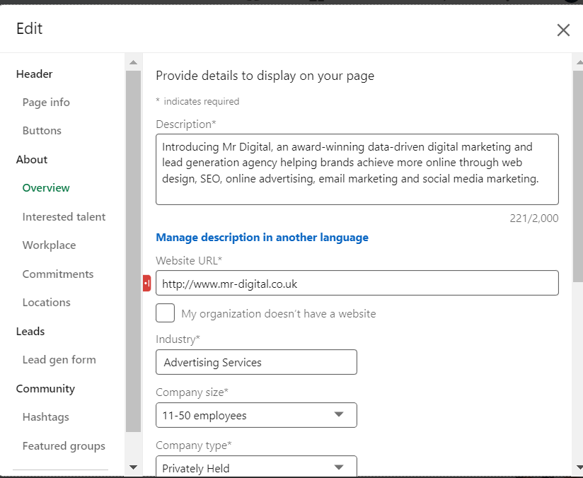 LinkedInAdditional Info