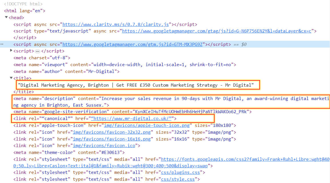 optimising our website landing page